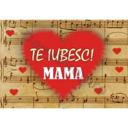 Magnet note muzicale, Te iubesc Mama!